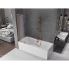 Mexen Velar L paroi de baignoire coulissante à 2 battants 80 x 150 cm, dépoli, cuivre brossé - 896-080-003-31-65