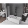 Mexen Velar L paroi de baignoire à 2 volets coulissants 80 x 150 cm, givre, gris canon brossé - 896-080-003-31-66
