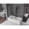 Mexen Velar L pare-douche de baignoire coulissante à 2 panneaux 80 x 150 cm, givré, noir - 896-080-003-31-70