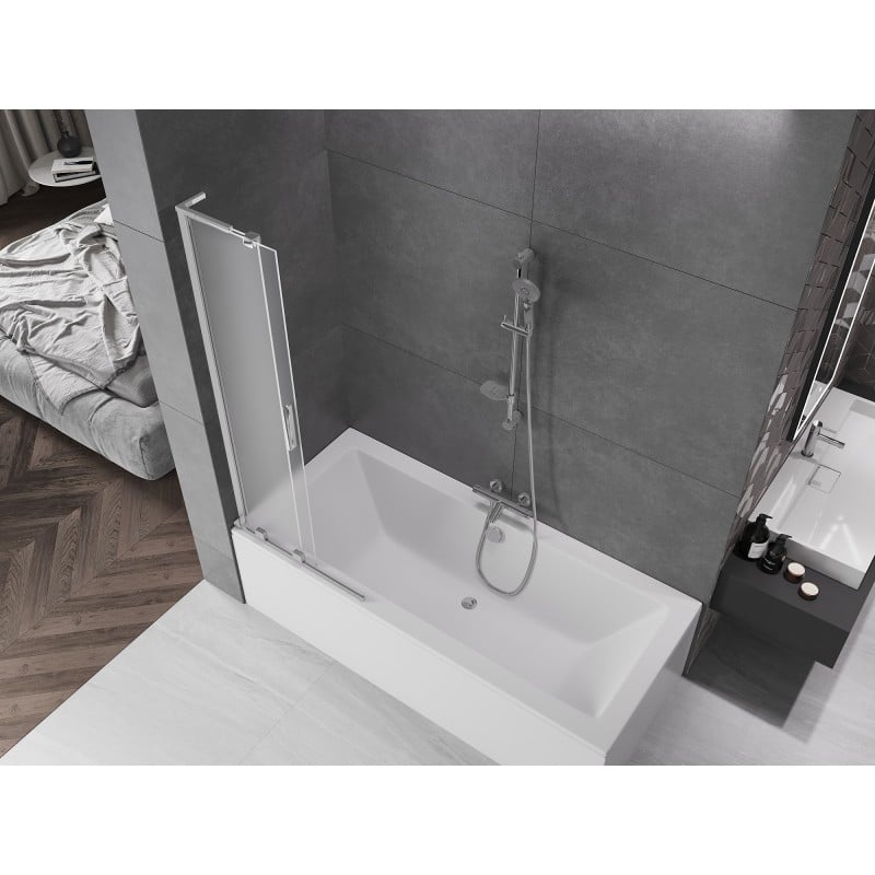 Mexen Velar L paroi de baignoire à 2 vantaux coulissants 75 x 150 cm, givré, chrome - 896-075-003-31-01