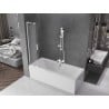 Mexen Velar L paroi de baignoire coulissante à 2 panneaux 75 x 150 cm, givré, blanc - 896-075-003-31-20