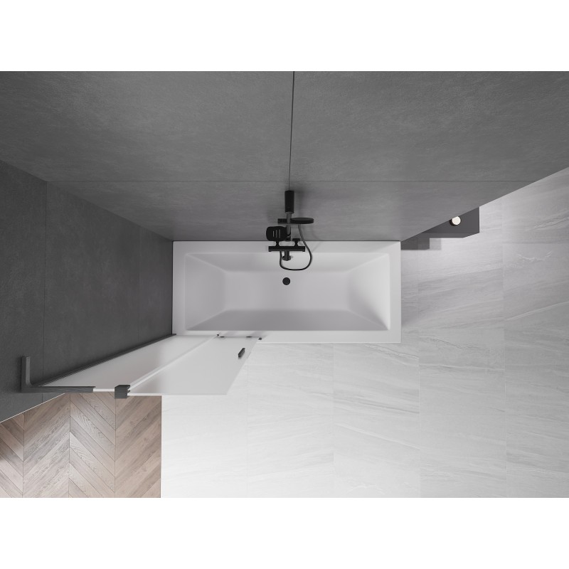 Mexen Velar L paroi de baignoire à 2 battants coulissants 75 x 150 cm, givré, gris canon brossé - 896-075-003-31-66