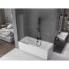 Mexen Velar L paroi de baignoire à 2 battants coulissants 75 x 150 cm, givré, gris canon brossé - 896-075-003-31-66