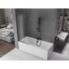 Mexen Velar L paroi de baignoire à 2 battants coulissants 75 x 150 cm, givré, gris canon brossé - 896-075-003-31-66