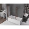 Mexen Velar L paroi de baignoire coulissante à 2 vantaux 85 x 150 cm, givré, cuivre brossé - 896-085-003-31-65