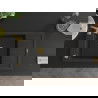 Mexen Elias évier en granit à 1 cuve avec égouttoir 795 x 480 mm, Noir/Or métallique, siphon Or - 6511791005-75-G