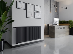 Mexen CVH10 Radiateur hygiénique plat 600 x 1400 mm, connexion inférieure, 874 W, anthracite - W610H-060-140-66