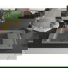 Mexen Elias évier en granit à 1 cuve avec égouttoir 795 x 480 mm, Gris, siphon Noir - 6511791005-71-B