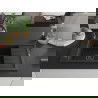 Mexen Elias évier en granit à 1 cuve avec égouttoir 795 x 480 mm, Noir/ Argent métallique, siphon Noir - 6511791005-73-B