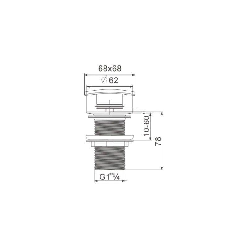 Mexen bouchon clic-clac carré, chrome - 79916-00