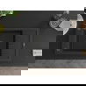 Mexen Elias évier en granit à 1 cuve avec égouttoir 795 x 480 mm, Noir/ Argent métallique, siphon Noir - 6511791005-73-B