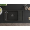 Mexen Elias évier en granit 1 bac avec égouttoir 795 x 480 mm, noir/or métallique, siphon noir - 6511791005-75-B