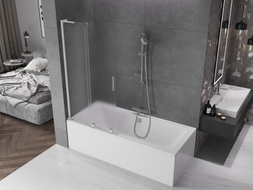 Mexen Velar L paroi de baignoire à 2 volets coulissants 90 x 150 cm, givré, chrome - 896-090-003-31-01