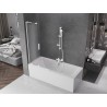 Mexen Velar L paroi de baignoire 2 volets coulissants 95 x 150 cm, givré, blanc - 896-095-003-31-20
