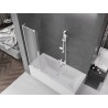 Mexen Velar L paroi de baignoire 2 volets coulissants 95 x 150 cm, givré, blanc - 896-095-003-31-20
