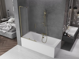 Mexen Velar L paroi de baignoire 2 vantaux coulissants 95 x 150 cm, givré, doré - 896-095-003-31-50