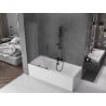 Mexen Velar L paroi de baignoire à 2 vantaux coulissants 95 x 150 cm, givré, gris canon brossé - 896-095-003-31-66