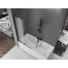 Mexen Velar L paroi de baignoire 2 volets coulissants 90 x 150 cm, givré, noir - 896-090-003-31-70