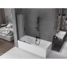 Mexen Velar L paroi de baignoire à 2 battants coulissants 95 x 150 cm, givré, noir - 896-095-003-31-70