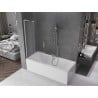 Mexen Velar L paroi de baignoire à 2 volets coulissants 90 x 150 cm, givré, nickel brossé - 896-090-003-31-97