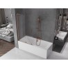 Mexen Velar L paroi de baignoire à 2 volets coulissants 100 x 150 cm, givre, cuivre brossé - 896-100-003-31-65