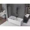 Mexen Velar L paroi de baignoire à 2 volets coulissante 100 x 150 cm, givrée, noire - 896-100-003-31-70