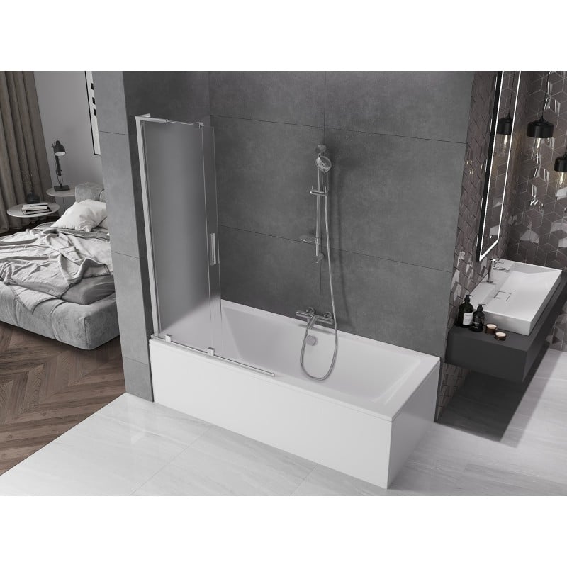 Mexen Velar L paroi de baignoire coulissante à 2 vantaux 110 x 150 cm, dépoli, chrome - 896-110-003-31-01