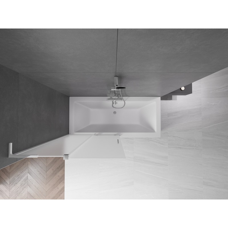 Mexen Velar L paroi de baignoire coulissante à 2 vantaux 110 x 150 cm, dépoli, chrome - 896-110-003-31-01