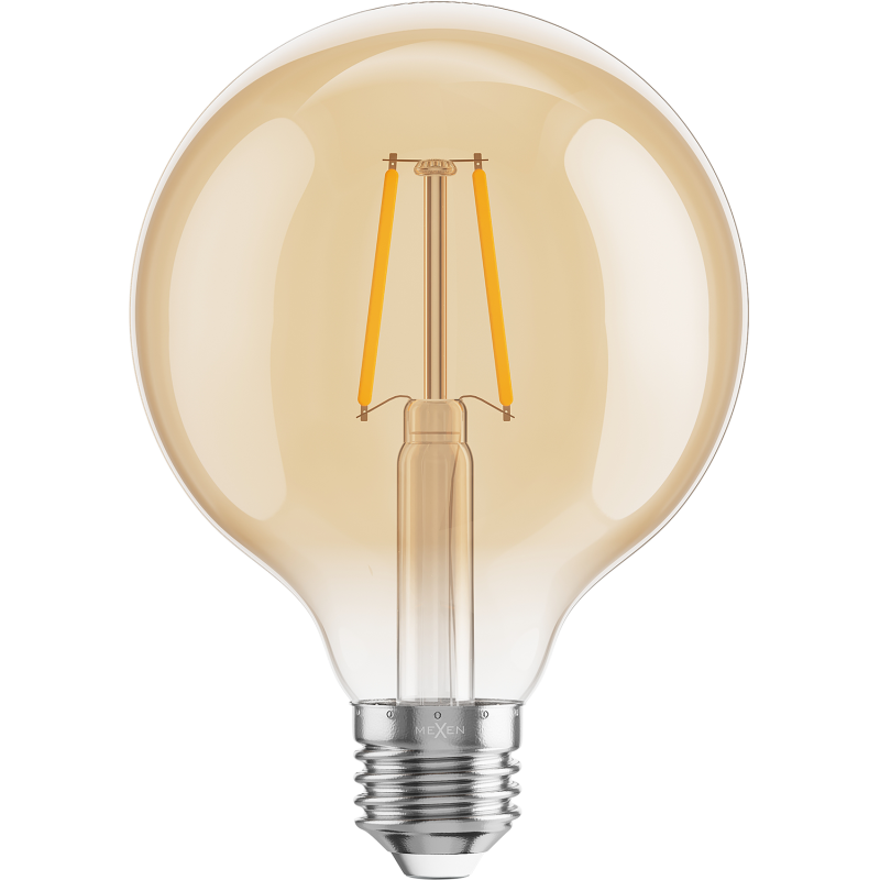 Mexen Vintis Ampoule filament LED E27, G95, 2W, Chaude - 2200K, 180 lm, ambre - L157-E27-0222-50