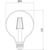Mexen Vintis Ampoule filament LED E27, G95, 2W, Chaude - 2200K, 180 lm, ambre - L157-E27-0222-50