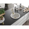 Mexen Diego évier en granit 1 bac 488 x 480 mm, blanc, siphon doré - 6512481000-20-G