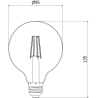 Mexen Vintis Ampoule filament LED E27, G95, 4W, Chaude - 2200K, 280 lm, fumé - L157-E27-0422-70