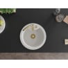 Mexen Diego évier en granit 1 bac 488 x 480 mm, blanc, siphon doré - 6512481000-20-G