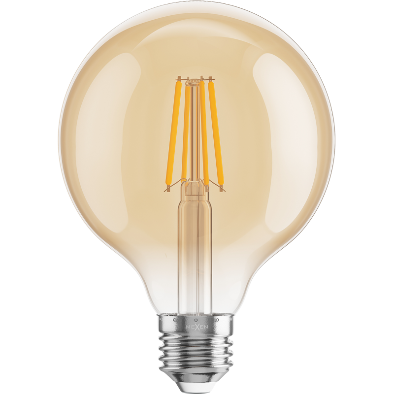 Mexen Vintis Ampoule filament LED E27, G95, 6W, Chaude - 2200K, 600 lm, ambre - L157-E27-0622-50