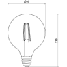 Mexen Vintis Ampoule filament LED E27, G95, 8W, Chaude - 2200K, 750 lm, ambre - L157-E27-0822-50