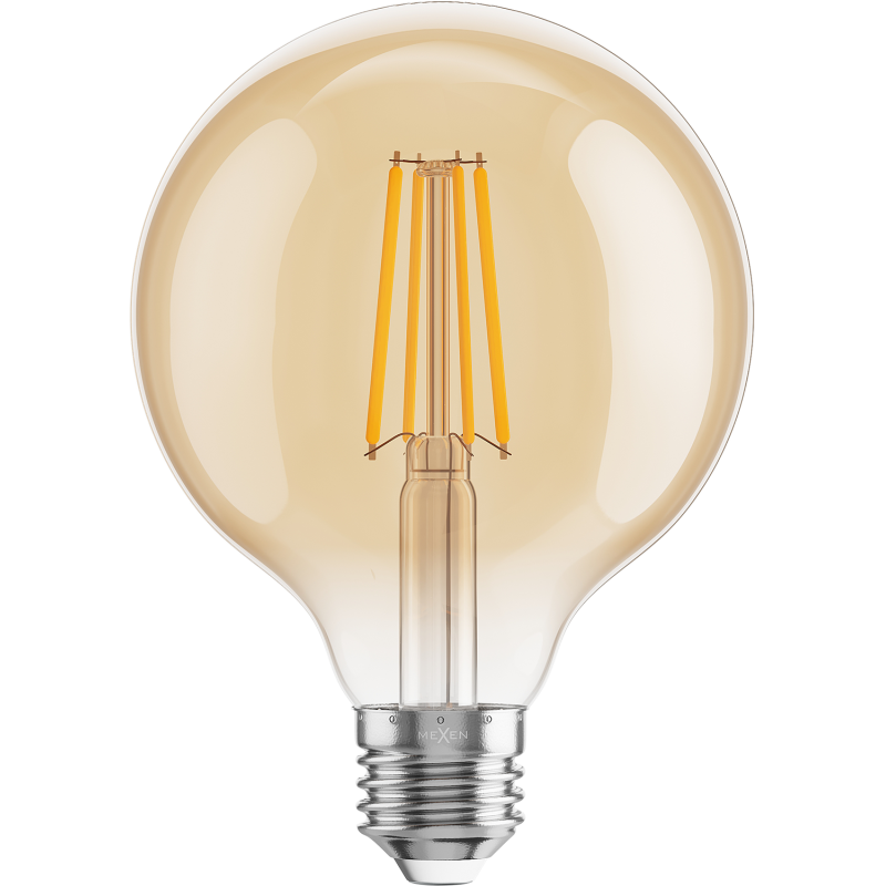 Mexen Vintis Ampoule filament LED E27, G95, 8W, Chaude - 2200K, 750 lm, ambre - L157-E27-0822-50