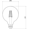 Mexen Vintis Ampoule filament LED E27, G95, 4W, Chaude - 2700K, 470 lm, transparente - L157-E27-0427-00
