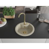 Mexen Diego évier en granit 1 bac 488 x 480 mm, beige, siphon doré - 6512481000-69-G