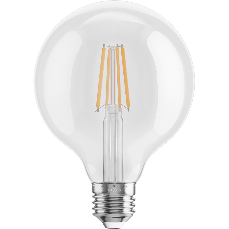 Mexen Vintis Ampoule à filament LED E27, G95, 6W, Chaude - 2700K, 720 lm, clair - L157-E27-0627-00