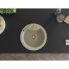 Mexen Diego évier en granit 1 bac 488 x 480 mm, beige, siphon doré - 6512481000-69-G