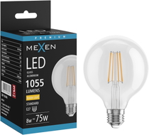 Mexen Vintis Ampoule filament LED E27, G95, 8W, Chaude - 2700K, 1055 lm, transparent - L157-E27-0827-00