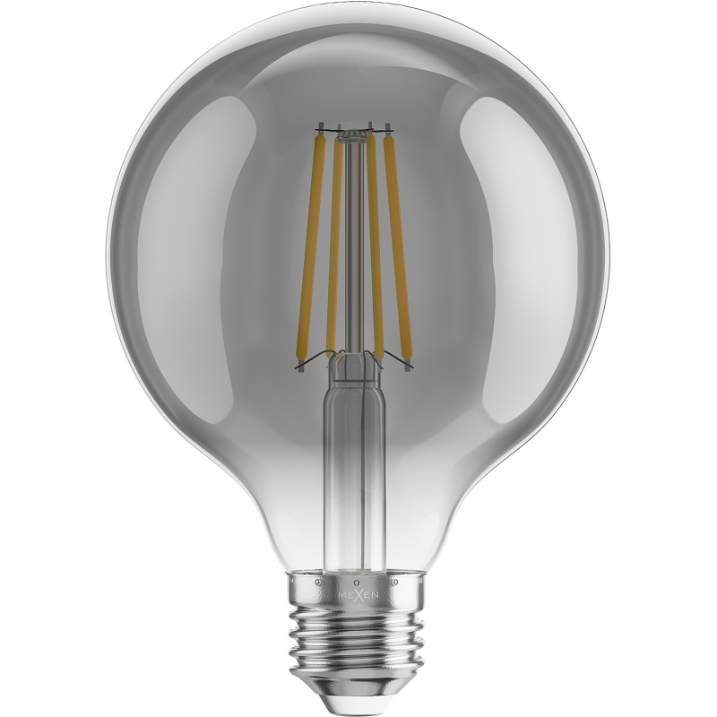 Mexen Vintis Ampoule à filament LED E27, G95, 8W, Chaude - 2700K, 680 lm, fumée - L157-E27-0827-70