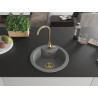 Mexen Diego évier en granit 1 bac 488 x 480 mm, gris, siphon doré - 6512481000-71-G