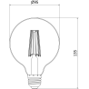 Mexen Vintis Ampoule à filament LED E27, G95, 10W, Neutre - 4000K, 1320 lm, transparent - L157-E27-1040-00