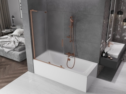 Mexen Velar L paroi de douche pliante 2 volets 110 x 150 cm, givrée, cuivre brossé - 896-110-003-31-65