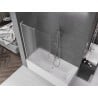 Mexen Velar L paroi de baignoire coulissante à 2 panneaux 110 x 150 cm, givre, nickel brossé - 896-110-003-31-97