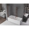 Mexen Velar L paroi de baignoire 2 vantaux coulissante 120 x 150 cm, givre, cuivre brossé - 896-120-003-31-65