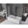 Mexen Velar L pare-douche 2 vantaux coulissants 120 x 150 cm, givré, gris canon brossé - 896-120-003-31-66