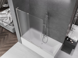 Mexen Velar L paravent de douche à 2 volets coulissants 120 x 150 cm, givre, nickel brossé - 896-120-003-31-97