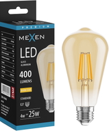 Mexen Vintis Ampoule filament LED E27, ST64, 4W, Chaude - 2200K, 400 lm, ambre - L152-E27-0422-50